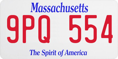 MA license plate 9PQ554