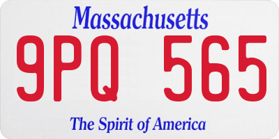 MA license plate 9PQ565