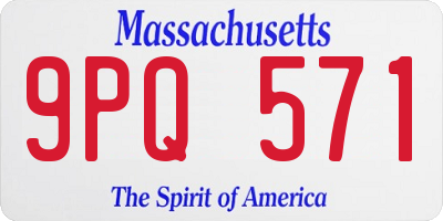 MA license plate 9PQ571