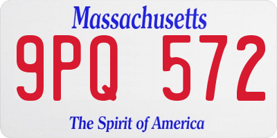 MA license plate 9PQ572