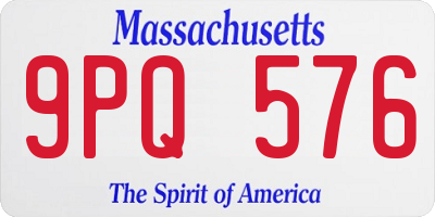 MA license plate 9PQ576