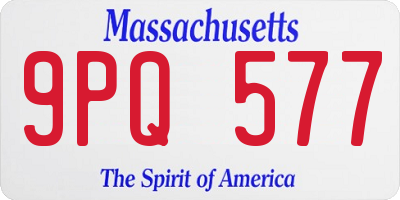 MA license plate 9PQ577