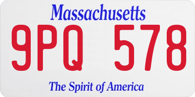 MA license plate 9PQ578