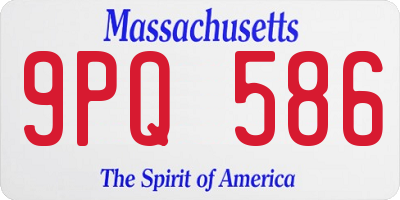 MA license plate 9PQ586
