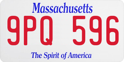 MA license plate 9PQ596