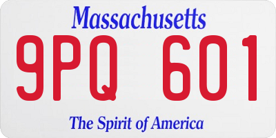 MA license plate 9PQ601