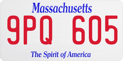 MA license plate 9PQ605