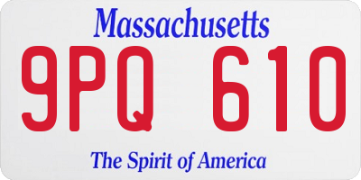 MA license plate 9PQ610