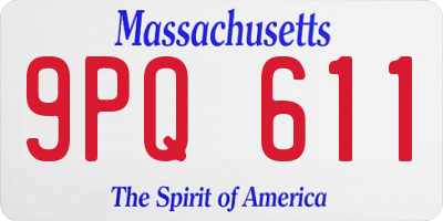 MA license plate 9PQ611