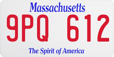 MA license plate 9PQ612