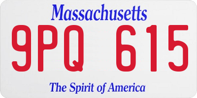 MA license plate 9PQ615