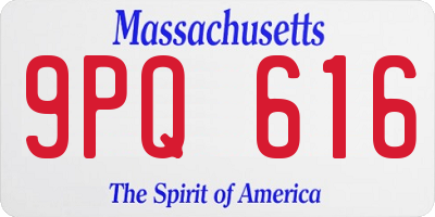 MA license plate 9PQ616