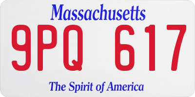 MA license plate 9PQ617