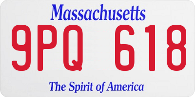 MA license plate 9PQ618