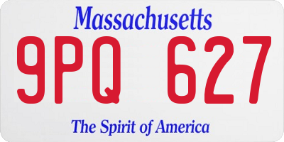 MA license plate 9PQ627