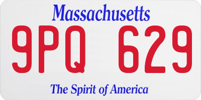 MA license plate 9PQ629