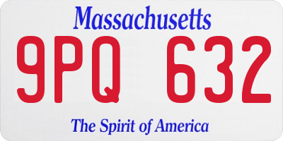 MA license plate 9PQ632