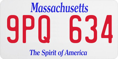 MA license plate 9PQ634