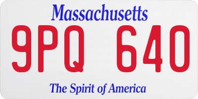 MA license plate 9PQ640