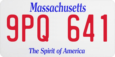 MA license plate 9PQ641
