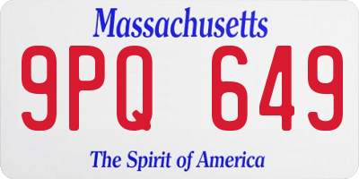 MA license plate 9PQ649