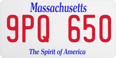 MA license plate 9PQ650