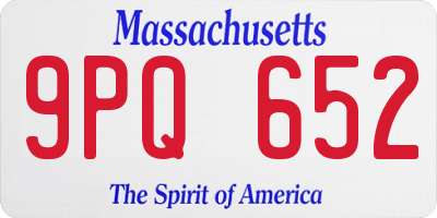 MA license plate 9PQ652