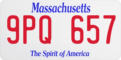 MA license plate 9PQ657