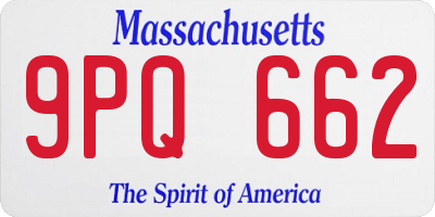MA license plate 9PQ662