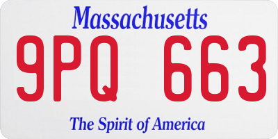 MA license plate 9PQ663