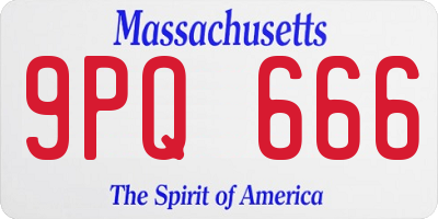 MA license plate 9PQ666
