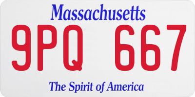 MA license plate 9PQ667