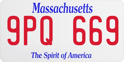 MA license plate 9PQ669