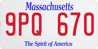 MA license plate 9PQ670