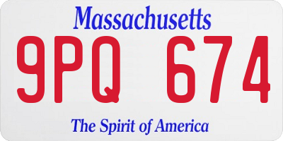 MA license plate 9PQ674