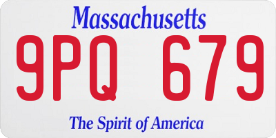 MA license plate 9PQ679