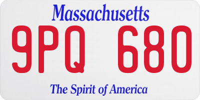 MA license plate 9PQ680