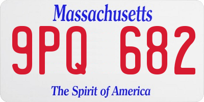 MA license plate 9PQ682