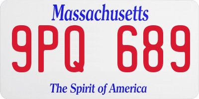MA license plate 9PQ689