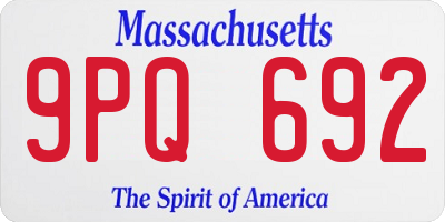 MA license plate 9PQ692