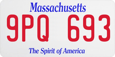 MA license plate 9PQ693