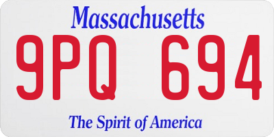MA license plate 9PQ694