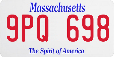MA license plate 9PQ698