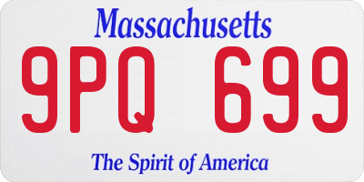MA license plate 9PQ699