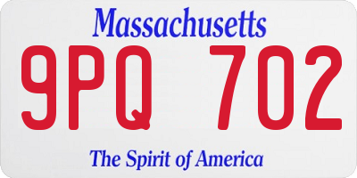 MA license plate 9PQ702