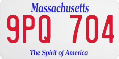MA license plate 9PQ704