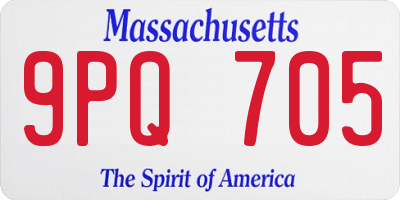 MA license plate 9PQ705