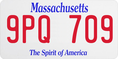 MA license plate 9PQ709
