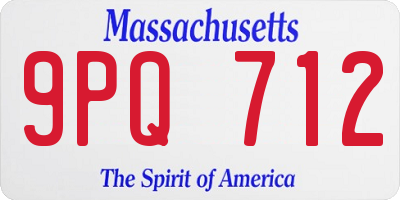 MA license plate 9PQ712