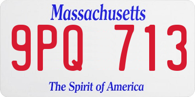 MA license plate 9PQ713